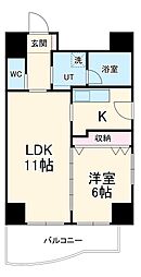 名古屋市営東山線 今池駅 徒歩6分の賃貸マンション 6階1LDKの間取り