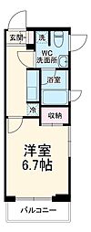 ライフゾーン玉川2 7階1Kの間取り