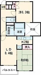 東京メトロ有楽町線 氷川台駅 徒歩11分の賃貸マンション 2階2LDKの間取り