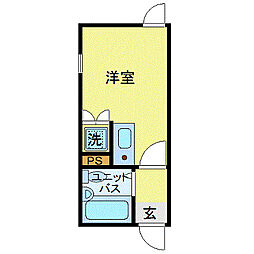 東京メトロ千代田線 北千住駅 徒歩8分の賃貸アパート 1階ワンルームの間取り