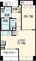 エーデル練馬 3階1LDKの間取り