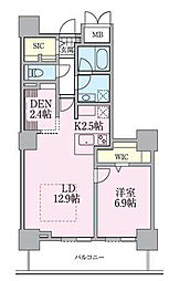 ロイヤルパークスタワー南千住 23階1SLDKの間取り