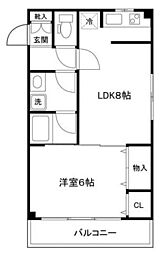 東京メトロ千代田線 北千住駅 徒歩5分の賃貸マンション 4階1LDKの間取り