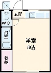 宮本ハイツ 2階ワンルームの間取り