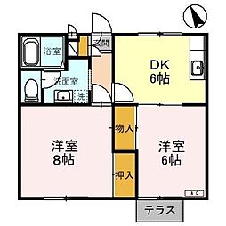 エステートM 2DKの間取図画像