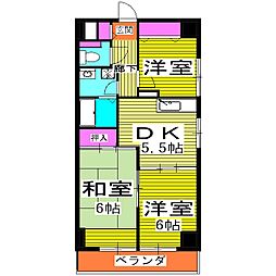 Ｋ−2レジデンス 3階3DKの間取り