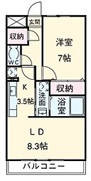 プログレス 1LDKの間取図画像