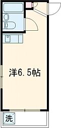 東急目黒線 大岡山駅 徒歩5分の賃貸マンション 2階ワンルームの間取り