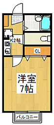 メゾンＫ 2階1Kの間取り