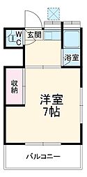 小田急小田原線 喜多見駅 徒歩10分の賃貸アパート 1階1Kの間取り