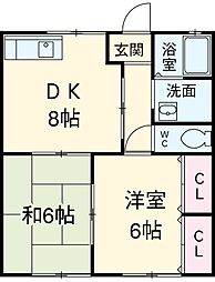 JR東海道本線 刈谷駅 徒歩5分の賃貸アパート 1階2DKの間取り