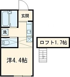 東武伊勢崎線 梅島駅 徒歩7分の賃貸アパート 3階ワンルームの間取り