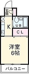 グレイス日比野 7階1Kの間取り