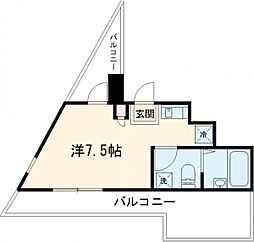西武池袋線 江古田駅 徒歩10分の賃貸マンション 3階ワンルームの間取り