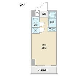 Ｖｉｔａ六番町 6階ワンルームの間取り