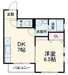 アルファーステイＣＴ 1階1DKの間取り