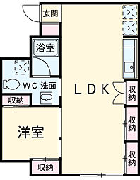 ＴＨＥ　ＨＩＲＩＮ　ＧＡＲＤＥＮ 1階1LDKの間取り