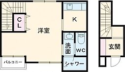 J・ハウス2 1Kの間取図画像