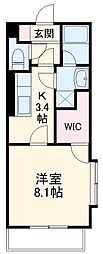 名鉄三河線 小垣江駅 徒歩1分の賃貸マンション 3階1Kの間取り