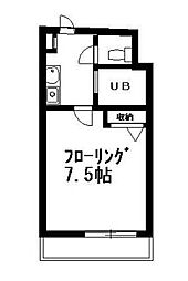 JR中央線 武蔵小金井駅 徒歩2分の賃貸マンション 3階1Kの間取り