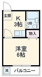 マンションエナジー 1Kの間取図画像