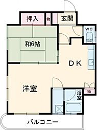 JR高崎線 高崎駅 徒歩9分の賃貸マンション 5階1LDKの間取り