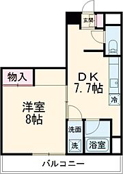 JR高崎線 高崎駅 徒歩9分の賃貸マンション 6階1DKの間取り