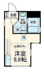 名古屋市営名港線 六番町駅 徒歩3分の賃貸アパート 4階1Kの間取り