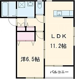 カルミア　Ａ 1階1LDKの間取り