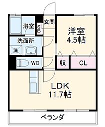 エルシード 2階1LDKの間取り