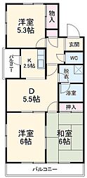ルミエールB 3DKの間取図画像