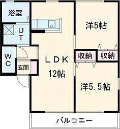 レトアフリーゼＢ 202 2階2LDKの間取り