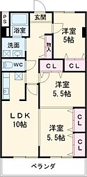 EastOne 3DKの間取図画像