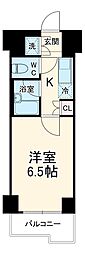 JR横須賀線 武蔵小杉駅 徒歩14分の賃貸マンション 6階1Kの間取り