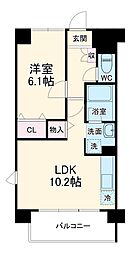 名藤ビル 6階1LDKの間取り