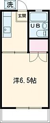 コーポニュー前橋 2階ワンルームの間取り