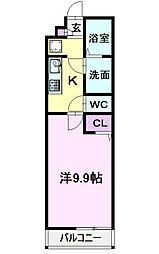 リブリ・アルバ中村公園 1階1Kの間取り