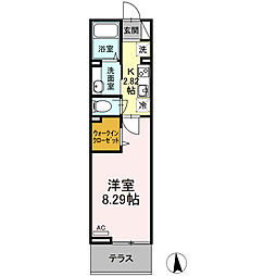 東京メトロ千代田線 北綾瀬駅 徒歩4分の賃貸アパート 3階1Kの間取り