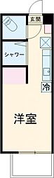 東京メトロ千代田線 綾瀬駅 徒歩4分の賃貸アパート 1階ワンルームの間取り