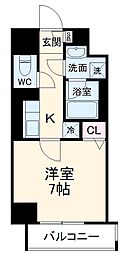 レジデンス　ユウキ 9階1Kの間取り