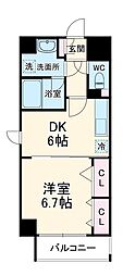 名古屋市営東山線 亀島駅 徒歩3分の賃貸マンション 3階1DKの間取り