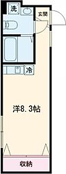京成本線 江戸川駅 徒歩6分の賃貸アパート 1階ワンルームの間取り