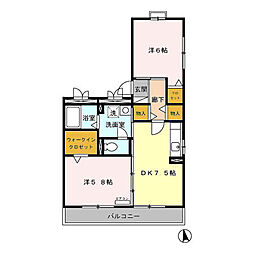 名古屋臨海高速あおなみ線 港北駅 徒歩7分の賃貸アパート 2階2DKの間取り