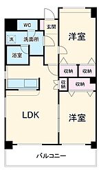 ステージア日進 7階2LDKの間取り