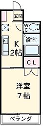 名古屋市営東山線 中村公園駅 徒歩14分の賃貸マンション 3階1Kの間取り