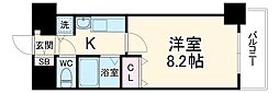 名鉄名古屋本線 名鉄名古屋駅 徒歩7分の賃貸マンション 9階1Kの間取り