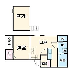 名鉄名古屋本線 栄生駅 徒歩5分の賃貸アパート 1階1LDKの間取り