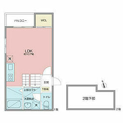 ＳＴＥＬＬＡ 2階1LDKの間取り
