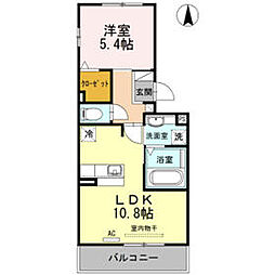 名古屋市営名港線 六番町駅 徒歩11分の賃貸アパート 3階1LDKの間取り