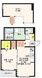 クレインハイツ本陣 1階1LDKの間取り